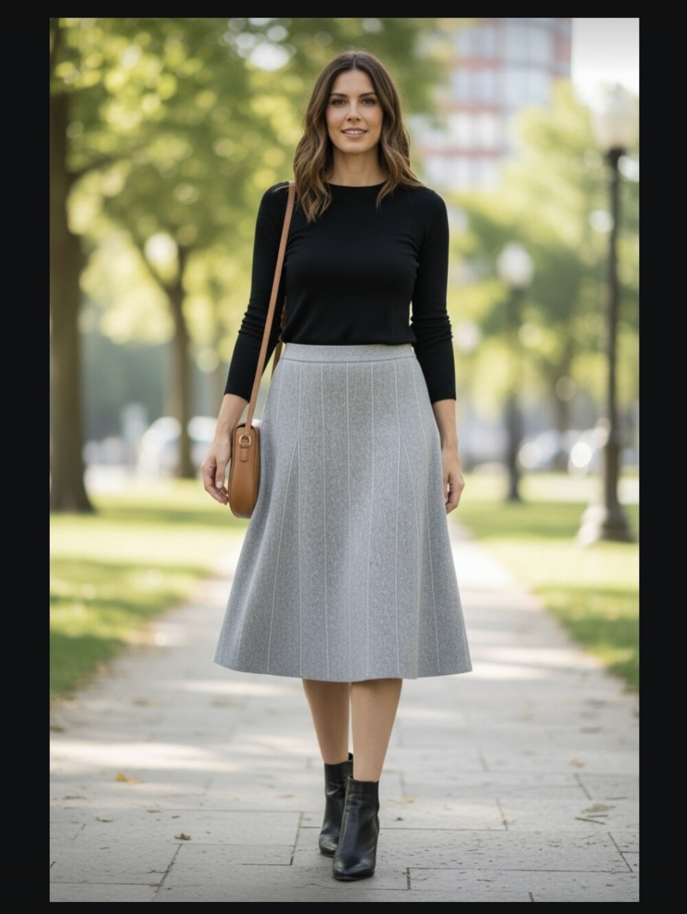 REISS Rachel Gray Knit Pencil Skirt Women's Large Office Career Stretch Midi